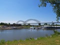 Dolly Parton Bridge by Memphis Visitors Centre Tennessee USA by the Mississippi River and the Dolly Parton Bridge